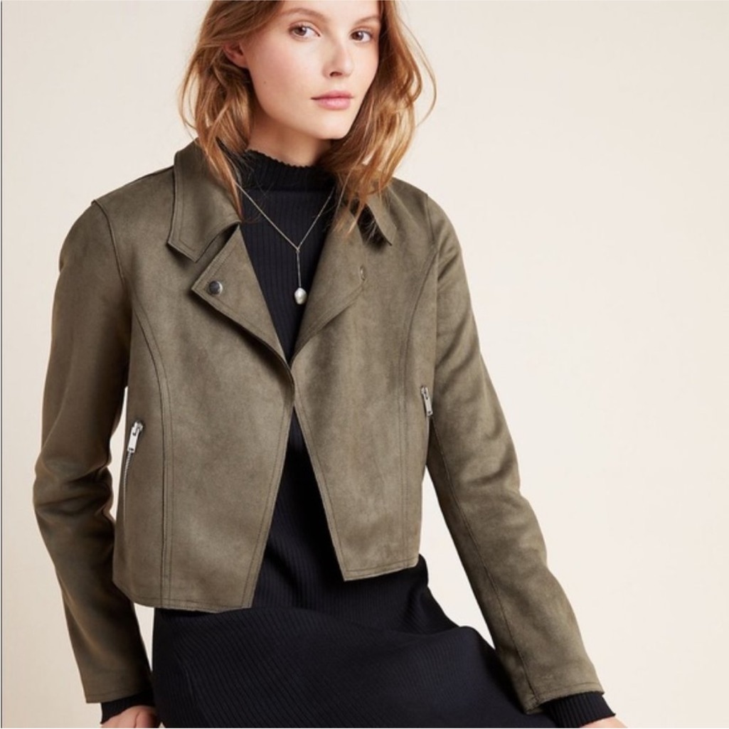 Nwt Anthropologie Kelyn Sueded Moto Jacket, Size M